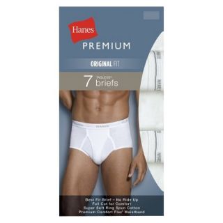 Hanes Premium Mens 7pk Classic Briefs   White   S