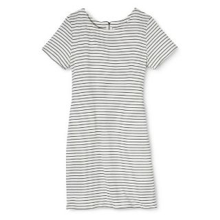 Merona Womens Knit T Shirt Dress   Black/Sour Cream   L