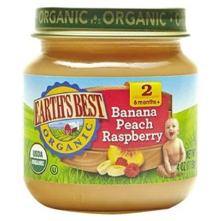 Earths Best Baby Food Jar   Banana Peach Raspberry 4oz (12 Pack)