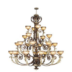 LiveX Lighting LVX 8537 64 Palacial Bronze with Gilded Accents Seville Chandelie