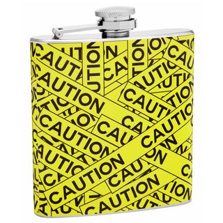 6 ounce Caution Tape Hip Flask