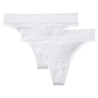 Gilligan & OMalley Womens 2 Pack Seamless Thong   True White S