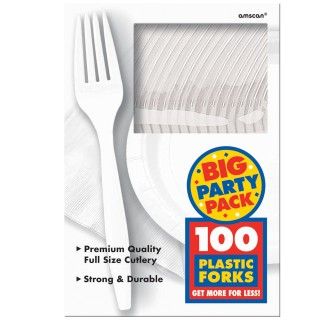 Frosty White Big Party Pack   Forks