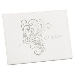 Heart Paisley Guest Book   Silver