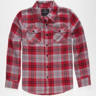 Central Boys Flannel Shirt Red In Sizes Medium, Large, X Large, Smal