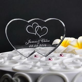 Personalized Double Heart Wedding Cake Topper (More Designs)