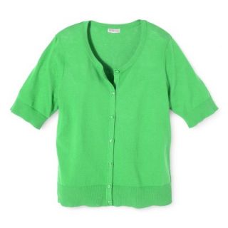 Merona Womens Plus Size Short Sleeve Cardigan Sweater   Green 1X