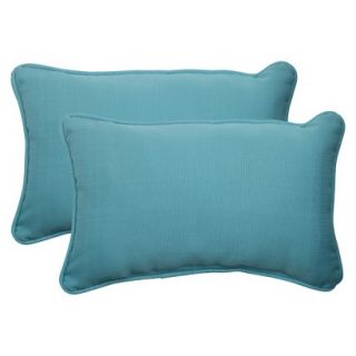 Outdoor 2 Piece Rectangular Toss Pillow Set   Turquoise Forsyth Solid