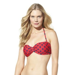 Mossimo Womens Mix and Match Polka Dot Bandeau Swim Top  Poppy Red XS