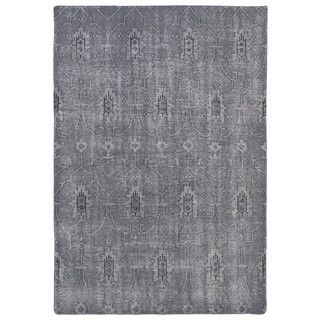 Kaleen Rugs Hand knotted Vintage Replica Grey Wool Rug (80 X 100) Grey Size 8 x 10