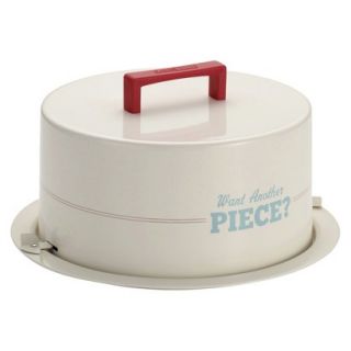 Cake Boss Serveware Metal Cake Carrier with the Want Another Piece motif