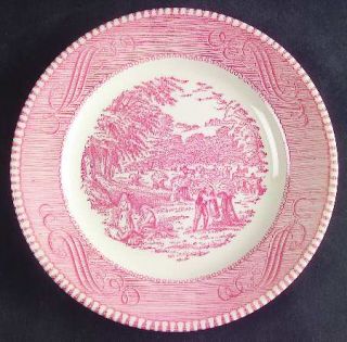 Royal (USA) Currier & Ives Pink Bread & Butter Plate, Fine China Dinnerware   Pi