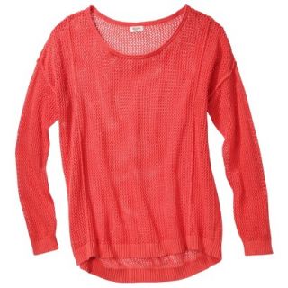 Mossimo Supply Co. Juniors Plus Size Mesh Pullover Sweater   Coral 4