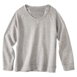 Merona Womens Plus Size Long Sleeve Pullover Top   Gray/White 2