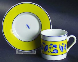 Lynn Chase Costa Azzurra Flat Demitasse Cup & Saucer Set, Fine China Dinnerware