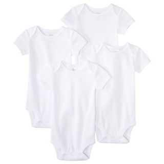 Just One YouMade by Carters Newborn 4 Pack Short sleeve Bodysuit   White 12 M