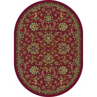 Lagoon Red Oval Transitional Area Rug