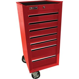 Homak 17 Inch Pro Series 7 Drawer Side Cabinet   Red, Model RD08041071