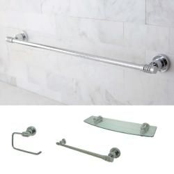 Chrome finish 3 piece Shelf And Towel Bar Bathroom Accessory Set