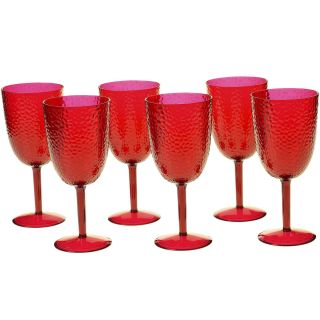 Set of 6 Hammered Acrylic All Purpose Goblets