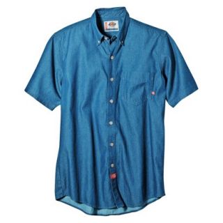 Dickies Mens Relaxed Fit Denim Work Shirt   Stone Washed Blue XL Tall