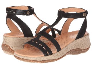 Acorn Vista Wedge T Strap Womens Sandals (Black)