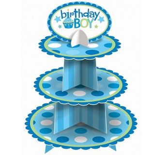 Birthday Cupcake Stand   Boy