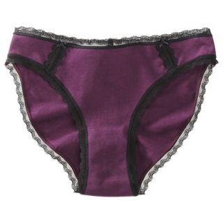 Gilligan & OMalley Womens Cotton With Lace Bikini   Embassy Purple L