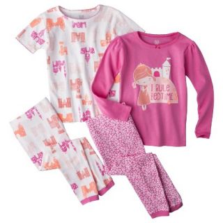 Just One You Made by Carters Girls 4 Piece Princess Pajama Set   Pink 5
