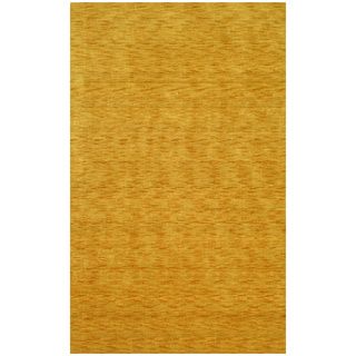 Hand loomed Gold Wool Rug (23 X 8)