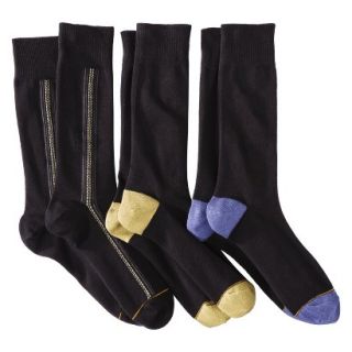 Auro a Gold Toe Brand Mens 3pk Dress Socks   Black/Assorted Patterns