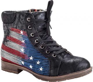 Womens Henry Ferrera USA   Black Polyurethane Boots