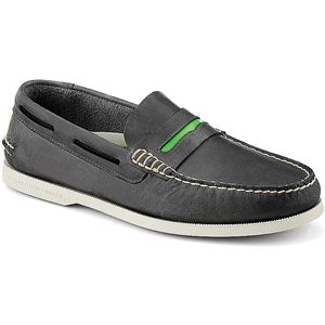 Sperry Top Sider Mens Authentic Original Penny Patent Grey Green Shoes, Size 12 M   1049477