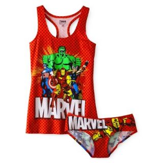 Juniors Marvel Comics Tank and Panty Set   Red M