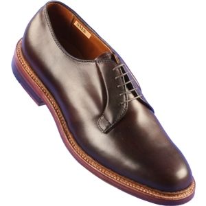 Alden Mens Plain Toe Blucher Dark Brown Smooth Shoes, Size 10 D   99026