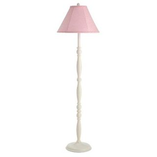 Elegant Floor Lamp   White/Pink (Includes CFL bulb)