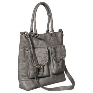Mossimo Tote Handbag with Crossbody Strap   Gray