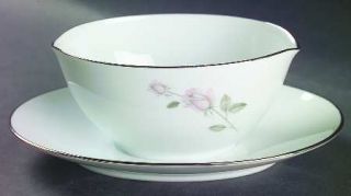 Kenmark Boutique Gravy Boat with Attached Underplate, Fine China Dinnerware   Pi