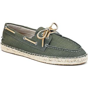 Sperry Top Sider Mens Espadrille 2 Eye Canvas Olive Shoes, Size 13 M   1049527
