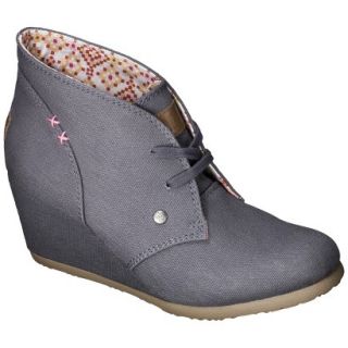 Womens Mad Love Lenora Ankle Wedge Booties   Grey 6