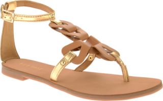 Womens Nine West Saddie3   Gold/Natural Synthetic Sandals