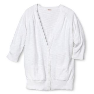 Mossimo Supply Co. Juniors Plus Size 3/4 Sleeve Boyfriend Sweater   White 1X