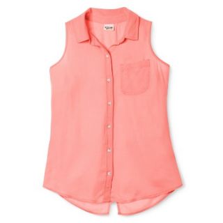 Mossimo Supply Co. Juniors Sleeveless Shirt   Moxie Peach XL(15 17)