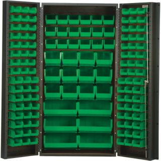 Quantum Storage Cabinet With 132 Bins   36 Inch x 24 Inch x 72 Inch Size, Green
