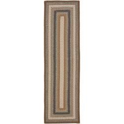 Hand woven Reversible Brown Braided Rug (23 X 12)