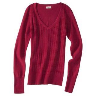 Mossimo Supply Co. Juniors Pointelle Sweater   Red XS(1)
