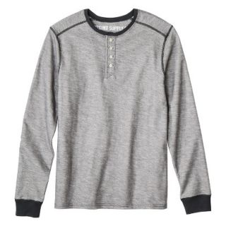 Mossimo Supply Co. Mens Long Sleeve Henley Shirt   Shairzay Gray S