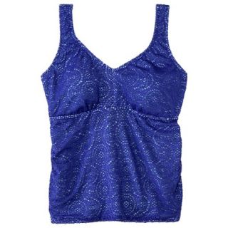 Womens Plus Size Crochet Tankini Swim Top   Cobalt Blue 18W