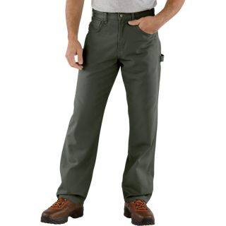 Carhartt Loose Fit Canvas Carpenter Jean   Dark Moss, 36 Inch Waist x 36 Inch