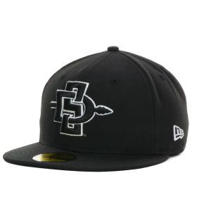San Diego State Aztecs New Era NCAA Black on Black with White 59FIFTY Cap